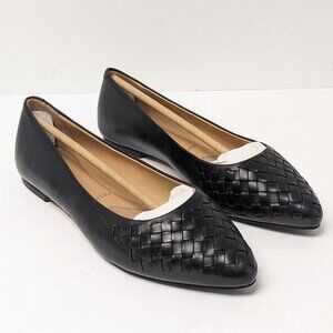 Trotters Estee Woven Flats, Black, Women's 9 Extra Wide